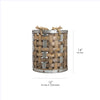 Rustic Farmhouse Bamboo and Metal Storage Basket (Small)